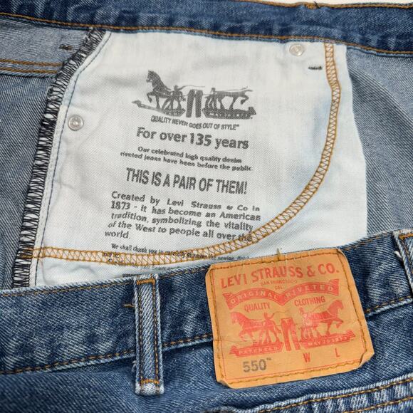 Levis Relaxed Straight 550 Baggy Jeans Stonewash Cotton 47x30* (48x32) Big&Tall - Picture 11 of 16